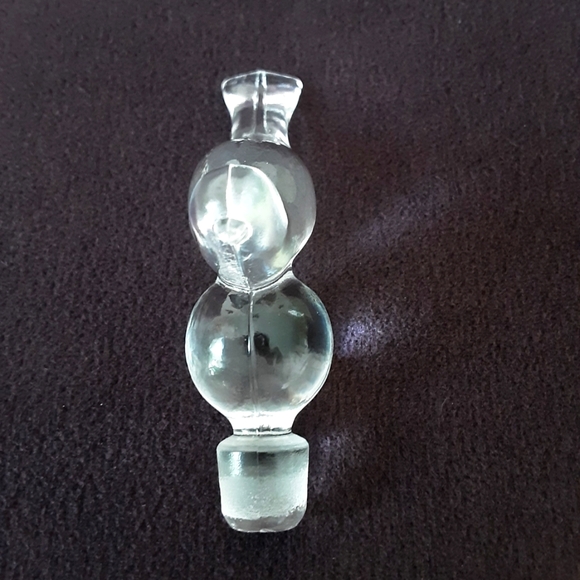 MURANO Art Glass Cobalt Blue White Perfume Bottle Clear Glass Bird Toppe… - Picture 13 of 14